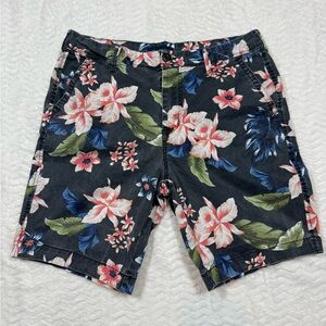 Aeropostale Floral Print Men's Shorts - Black and Multicolor